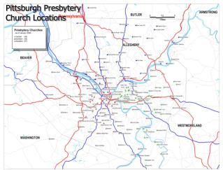 Pittsburgh Presbytery Church Locations
