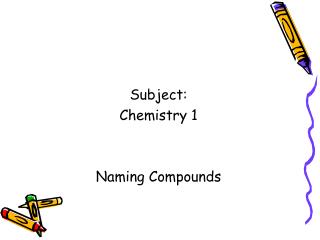 Subject: Chemistry 1 Naming Compounds