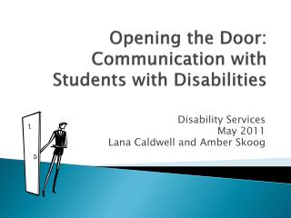 Opening the Door: Communication with Students with Disabilities