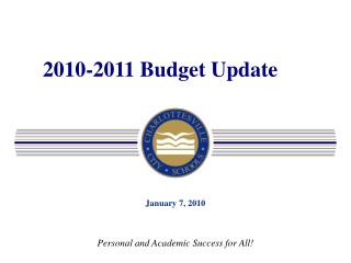 2010-2011 Budget Update