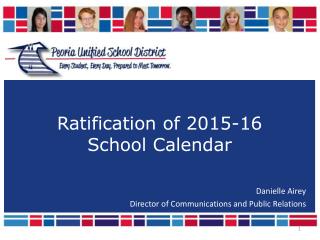 Ratification of 2015-16 School Calendar