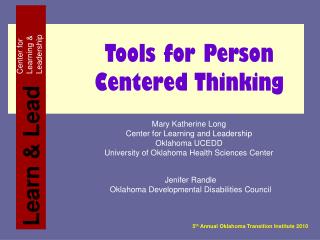 Tools for Person Centered Thinking