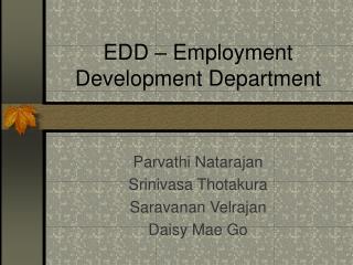 EDD – Employment Development Department