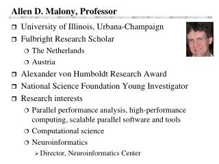 Allen D. Malony, Professor