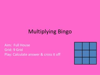 Multiplying Bingo