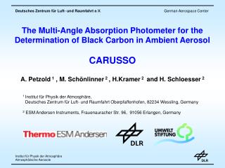 The Multi-Angle Absorption Photometer for the Determination of Black Carbon in Ambient Aerosol