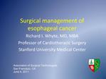 Surgical management of esophageal cancer