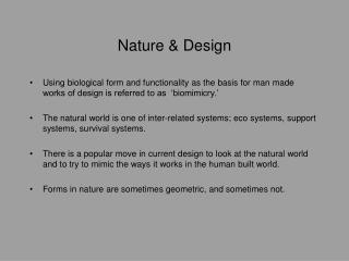 Nature &amp; Design