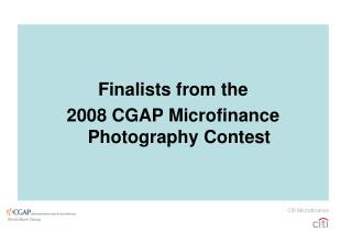 Finalists from the 2008 CGAP Microfinance Photography Contest