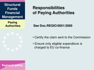 Responsibilities of Paying Authorities