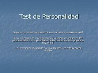 Test de Personalidad