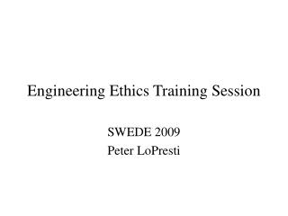Engineering Ethics Training Session