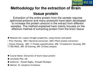 Methodology for the extraction of Brain tissue protein