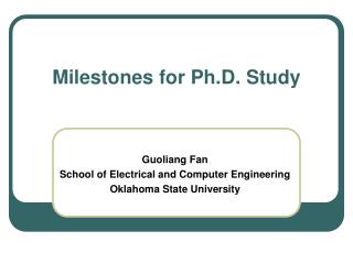 Milestones for Ph.D. Study