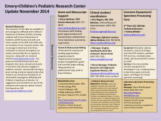 Emory+Children’s Pediatric Research Center Update November 2014