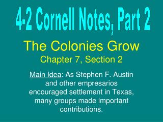 The Colonies Grow Chapter 7, Section 2