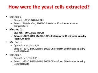 How were the yeast cells extracted?
