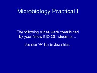 Microbiology Practical I