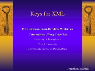 Keys for XML