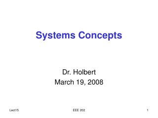 Systems Concepts