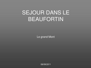 SEJOUR DANS LE BEAUFORTIN Le grand Mont 08/09/2011