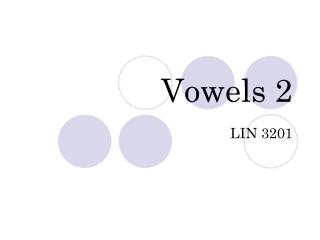 Vowels 2