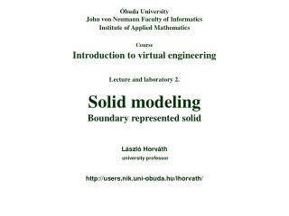 Course Introduction to virtual engineering