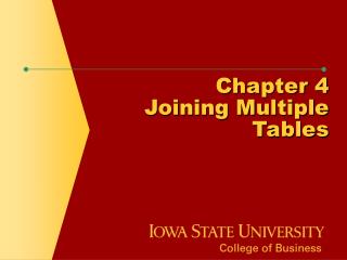 Chapter 4 Joining Multiple Tables