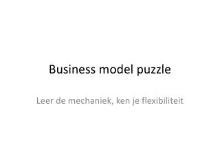 Business model puzzle