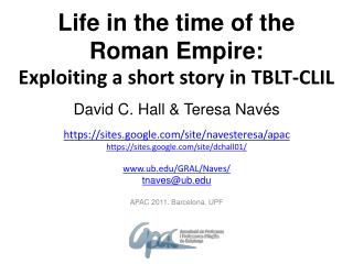 Life in the time of the Roman Empire: Exploiting a short story in TBLT-CLIL