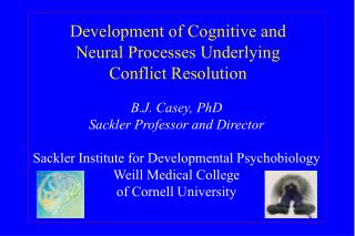 Development of Cognitive and Neural Processes Underlying Conflict Resolution