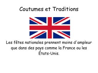 Coutumes et Traditions