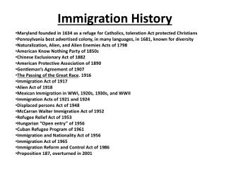Immigration History