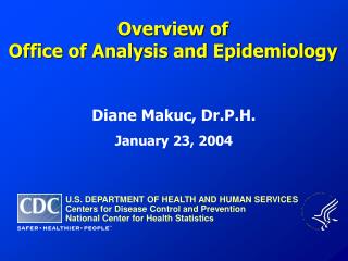 U.S. DEPARTMENT OF HEALTH AND HUMAN SERVICES Centers for Disease Control and Prevention