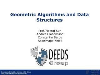 Geometric Algorithms and Data Structures