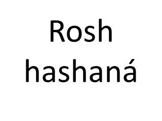Rosh hashaná