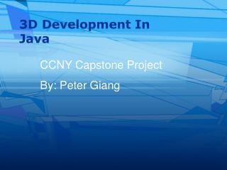 3D Development In Java