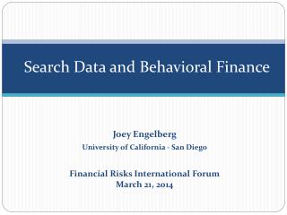 Search Data and Behavioral Finance