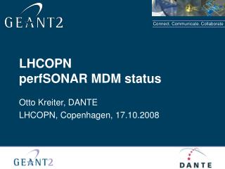 LHCOPN perfSONAR MDM status