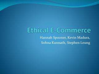 Ethical E-Commerce