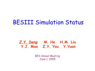 BESIII Simulation Status