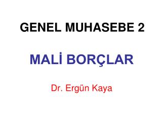GENEL MUHASEBE 2