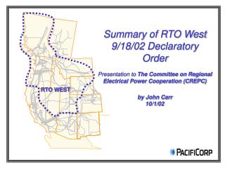 Summary of RTO West 9/18/02 Declaratory Order