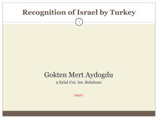 Recognition of Israel by Turkey