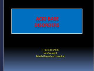 ACID base disorders