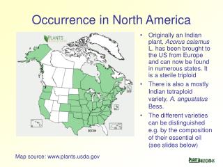 Occurrence in North America