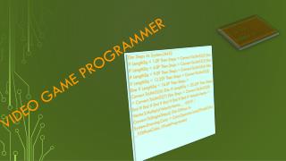 Video game programmer