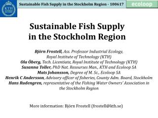 Sustainable Fish Supply in the Stockholm Region - 100617