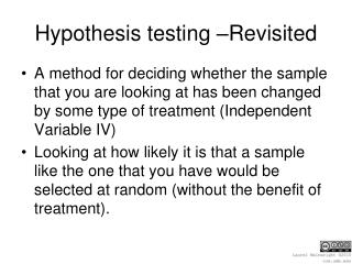 Hypothesis testing –Revisited