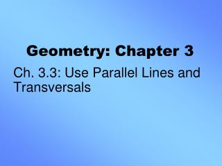Geometry: Chapter 3